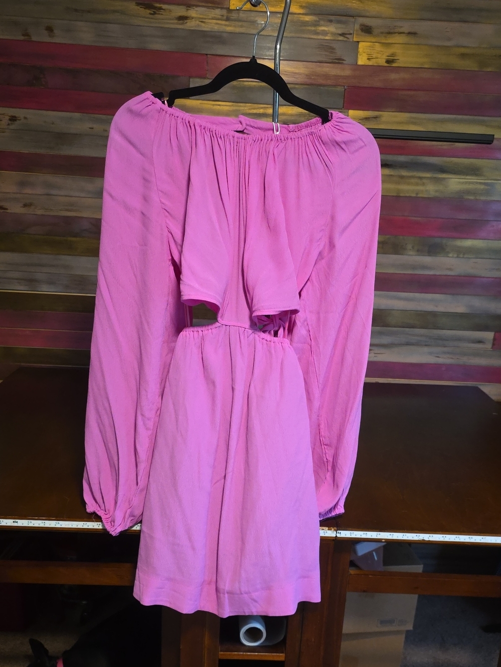 Olivaceous Pink Off-Shoulder Mini Dress